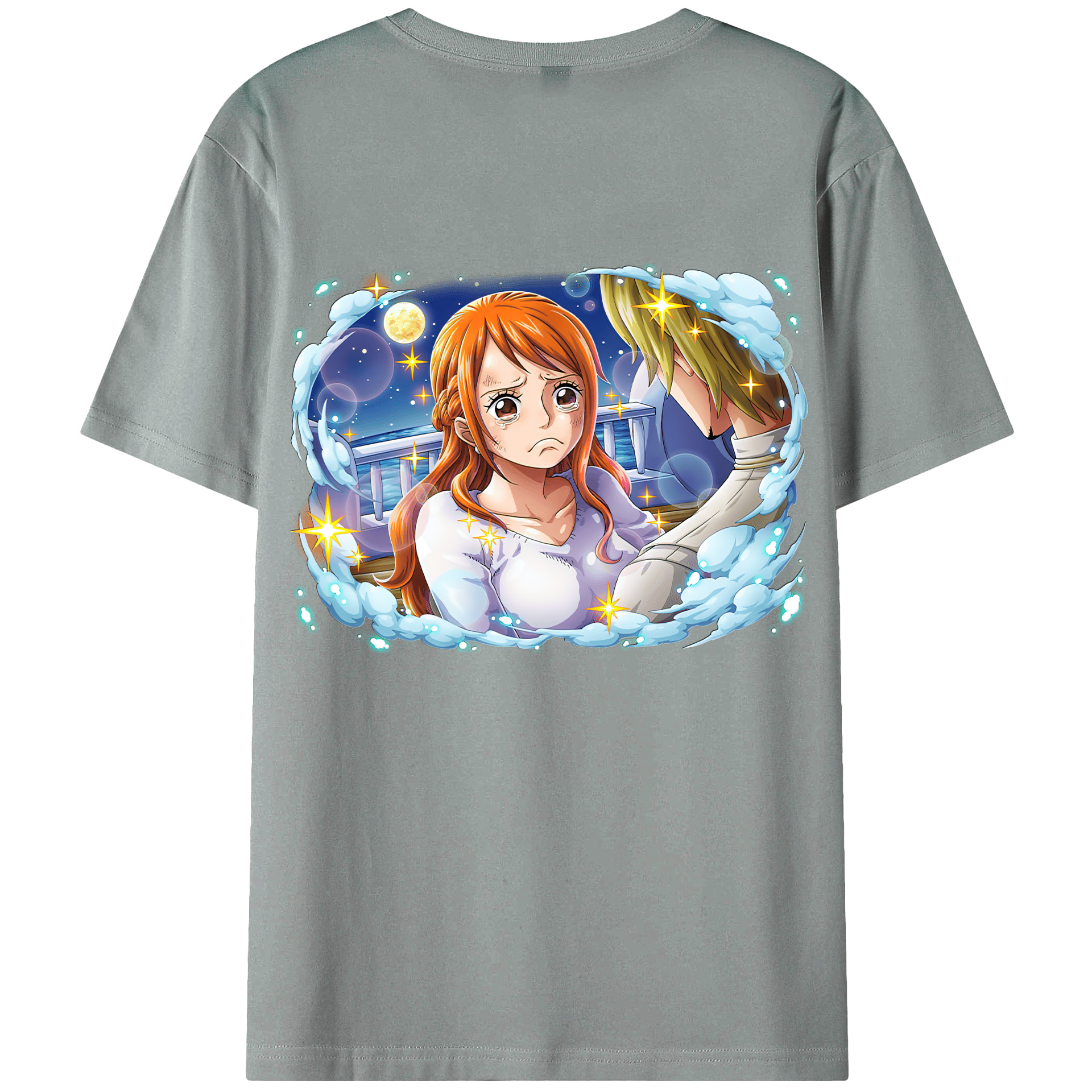 （画像用） ワンピース ナミ ONE PIECE Nami 綿100％ メンズ半袖Tシャツ（バックプリント） 通気性